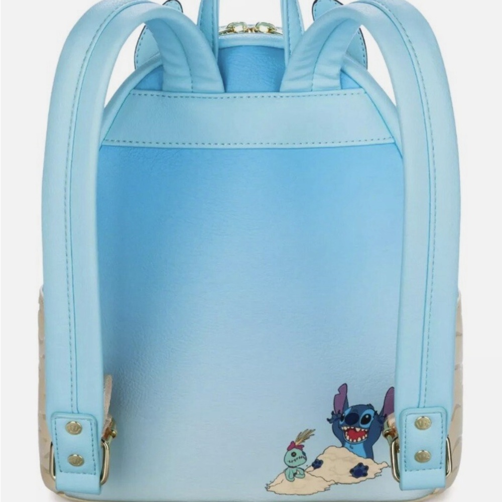Disney Light Blue Stitch Beach Sand Mini Backpack - Picture 3 of 6